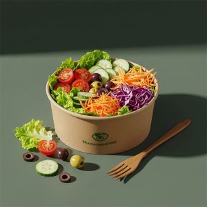 500ml Disposable Paper Salad Bowl With Lid
