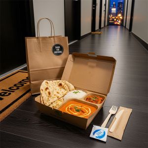 900ml Brown Paper Disposable Lunch Box