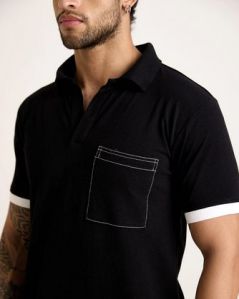 Mens Black Polo T-Shirts