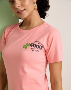 Ladies Summer Round Neck T-Shirts