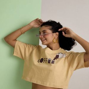 Ladies Beige Crop Top