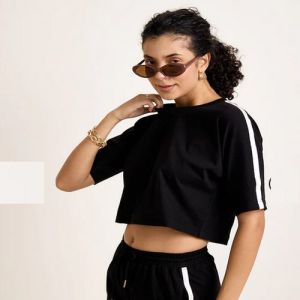 Ladies Black Crop Top