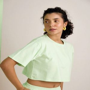 Ladies Green Crop Top