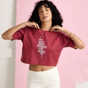 Ladies Maroon Crop Top