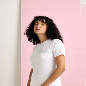 Ladies White Round Neck T-Shirts