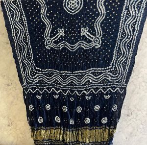 Navy Blue Modal Silk Chandrokhani Dupatta