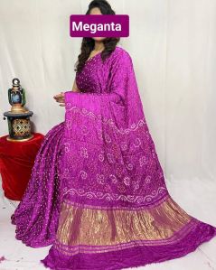 Magenta Pure Modal Silk Fancy Pallu Dani Saree