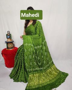 Mehndi Pure Modal Silk Fancy Pallu Dani Saree