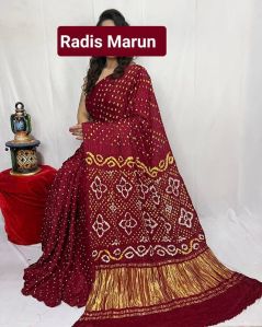 Radish Marun Pure Modal Silk Fancy Pallu Dani Saree