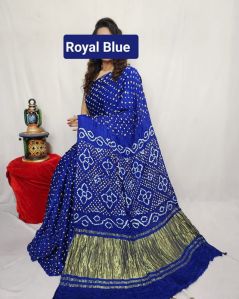 Royal Blue Pure Modal Silk Fancy Pallu Dani Saree
