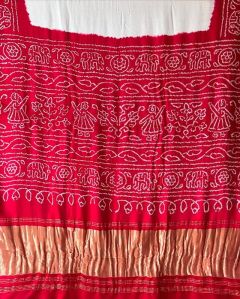 Pure Gaji Silk Mandal Bandhani Saree