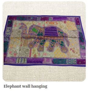 Applique Embroidered Elephant Wall Hanging