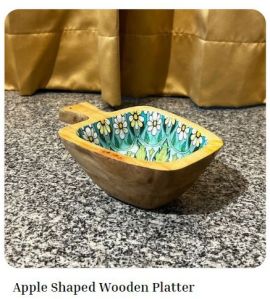 Wooden Apple Shaped Platter