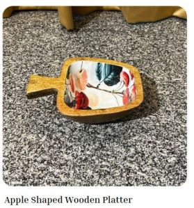 Wooden Apple Shaped Platter
