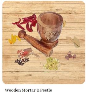 Wooden Mortar and Pestle