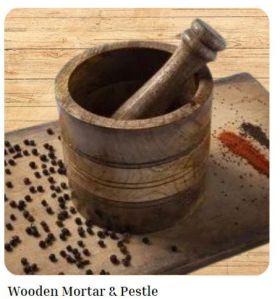 Wooden Mortar and Pestle