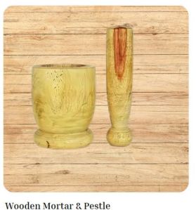 Wooden Mortar and Pestle