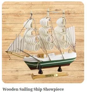 Wooden Sailing Ship Showpiece