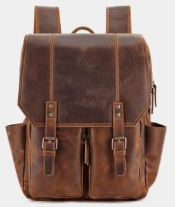 AB02 Anfaal Slim Profile Premium Leather Backpack