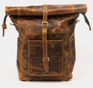 AB05 Anfaal Vintage Tall Leather Travel Backpack