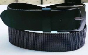 AI/015 Black & Grey Belt with Satin Black Buckle