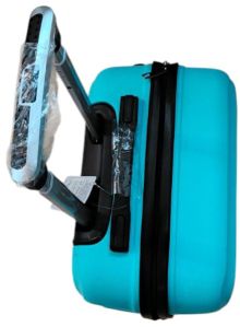 Teal ABS Luggage Trolley Bag