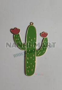 Brass Cactus Keychain