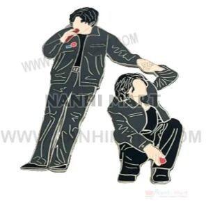 Brass BTS Enamel Lapel Pin