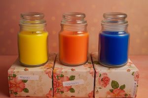 Multicolor Romantic Scented Glass Jar Candles