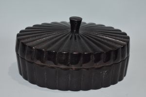 Ribbed Black Decorative Jewelry Box