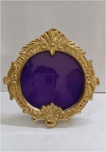 Vintage Golden Ornate Round Photo Frame
