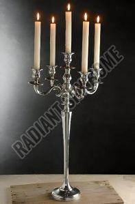 aluminium table top 5 arm candelabra