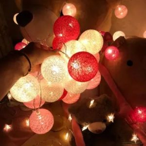 Multi Colour Cotton Ball  LED String Lights