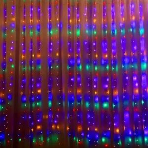 Multi Colour Window Curtain LED String Lights