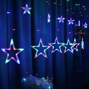 Multi Colour Star Curtain LED String Lights