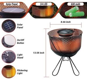 Solar Table Top Flame Light