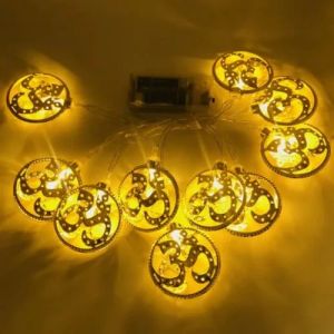 Om Golden Metal LED String Lights