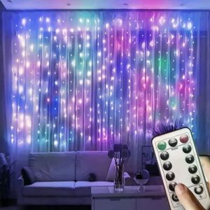 Multi Colour Window Curtain LED String Lights