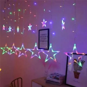 Multi Colour Star Curtain LED String Lights