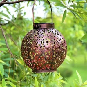 Solar Retro Flower Metal Light