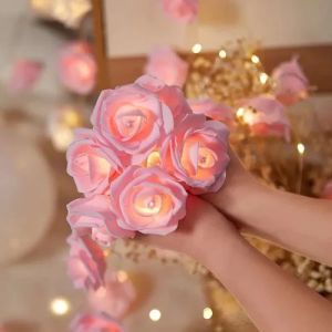 Pink Flower LED String Fairy Lights
