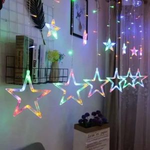Multi Colour Star Curtain LED String Lights