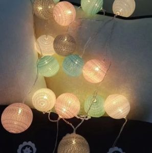 Multi Colour Cotton Ball  LED String Lights