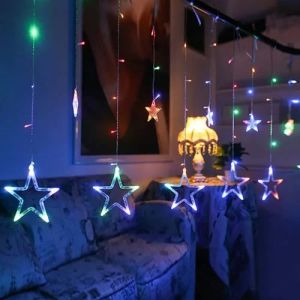 Multi Colour Star Curtain LED String Lights