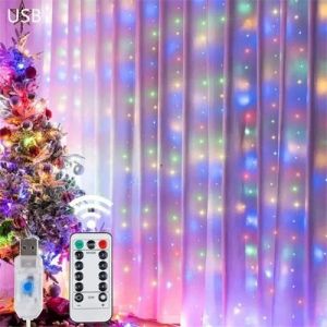 Multi Colour Window Curtain LED String Lights