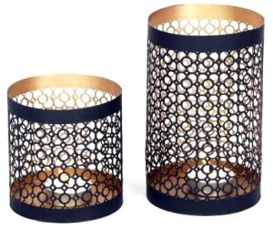 Moroccan Black &AMP; Gold Votive Holder