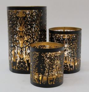 Moroccan Black &AMP; Gold Votive Holder