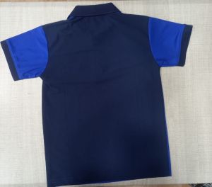 Poly Cotton Polo Neck Blue School Uniform T Shirt