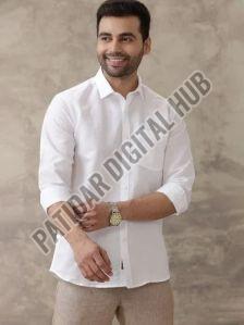 Mens Semi Formal Linen Cotton Shirt