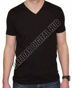 Mens Solid V-Neck T-Shirt